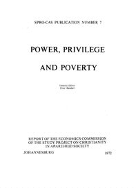 
SPRO-CAS Occasional Publication Number 7: Power, privilege and poverty

