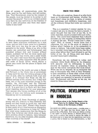 Political Development in Rhodesia