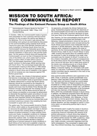 
Mission to South Africa: The Commonwealth Report
