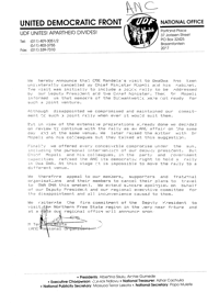 Statement by Terror Lekota 