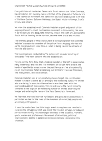
Statement on the assasination of David Webster
