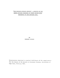 
For freedom without hunger: aspects of the South African Congress of Trade Unions with reference to the Western Cape
