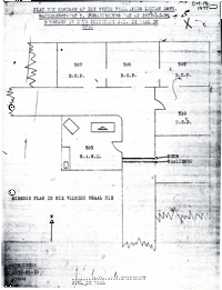 Plan van kantore op die vyfde verdieping Lekton Huis, Wandererstraat 5, Johannesburg wat op 1977-10-19, duursoek deur Luitenant J.I. De Waal en Waal
