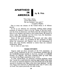 Apartheid in America