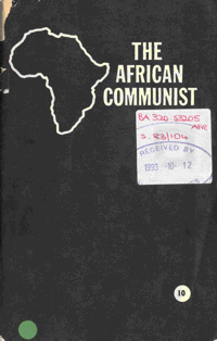 The African Communist Number 10  July/August 1962