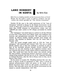 Land robbery in Kenya