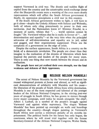 Editorial notes: Release Nelson Mandela!