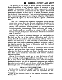 Editorial notes: Algeria - victory and unity