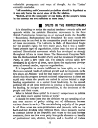 Editorial notes: Splits in the Protectorates