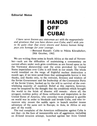 Editorial notes: Hands off Cuba!
