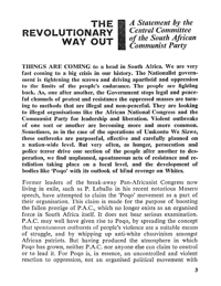 The revolutionary way out: a statement by the Central Committee of the South The African Communist Party