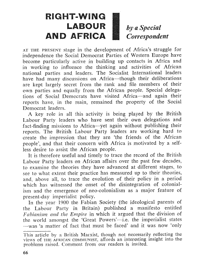 Right-wing labour and Africa