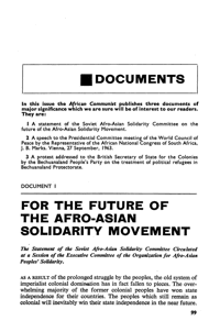 For the future of the Afro- Asian solidarity movement