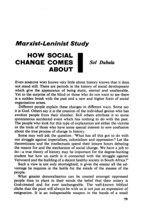 Marxist-Leninist study: How social change comes about