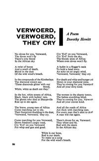 Verwoerd, Verwoerd, they cry: a poem