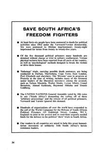 Save South Africas freedom fighters