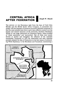 Central Africa after federation