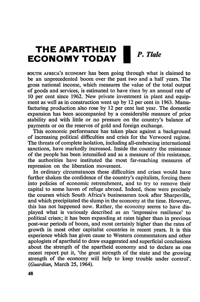 The apartheid economy today