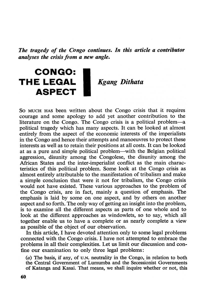 Congo: the legal aspect 