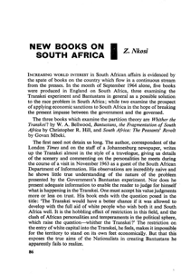 New books on South Africa