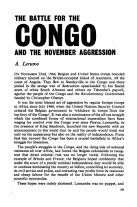 The battle for the Congo and the November aggression