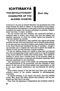 Ichtirakya: the revolutionary character of the Algiers Charter