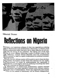Editorial notes: Reflections on Nigeria