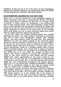 Editorial notes: Johannesburg celebrates the New Year