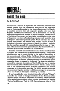 Nigeria: behind the coup