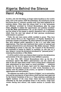 Algeria: behind the silence