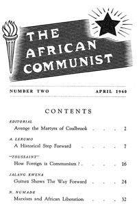 The African Communist Number 2 April 1960