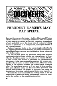 President Nassers May Day speech