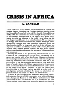 Crisis in Africa