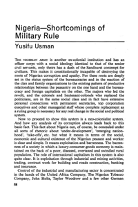 Nigeria: shortcomings of military rule