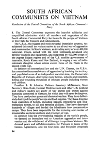 Documents: South African Communists on Vietnam