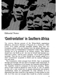 Editorial notes: Confrontation in southern Africa