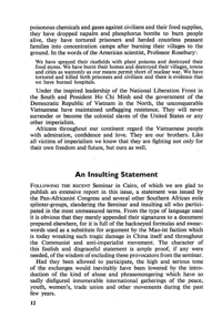 Editorial notes: An insulting statement