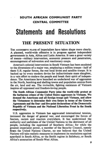 South African Communist Party Central Committee: Statements and resolutions