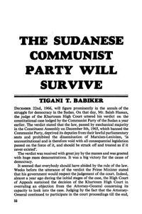 The Sudanese Communist Party will survive