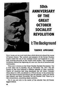 Fiftieth anniversary of the great October Socialist Revolution
