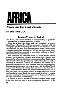 Africa: notes on current events