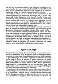 Editorial notes: Again the Congo