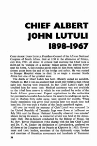 Chief Albert John Lutuli - 1898-1967