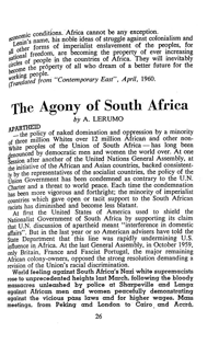 The agony of South Africa