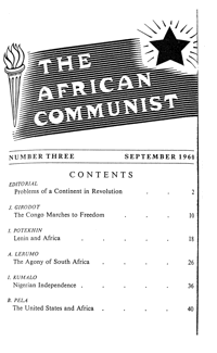 The African Communist Number 3 September 1960