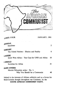 The African Communist Number 4 January 1961