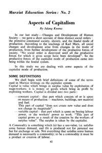 Marxist education series No 2: Aspects of capitalism