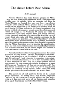 The choice before New Africa