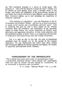 'Concessions' by the imperialists