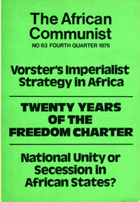 The African Communist No 63, Fourth Quarter 1975